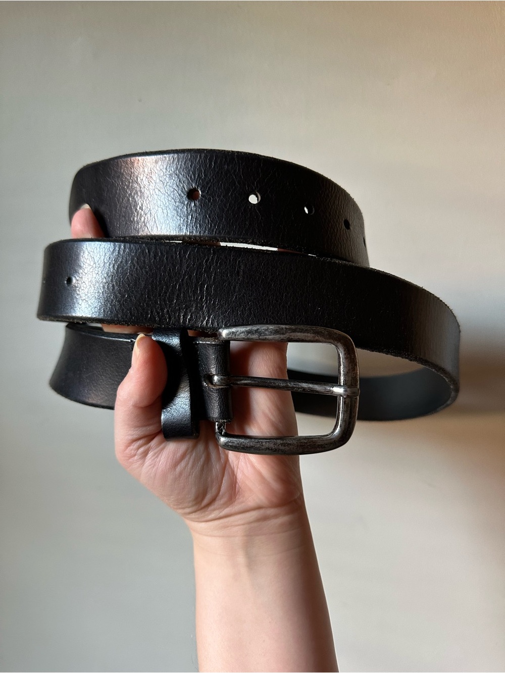 L.L. Bean Men’s Black Leather Belt Waist 46